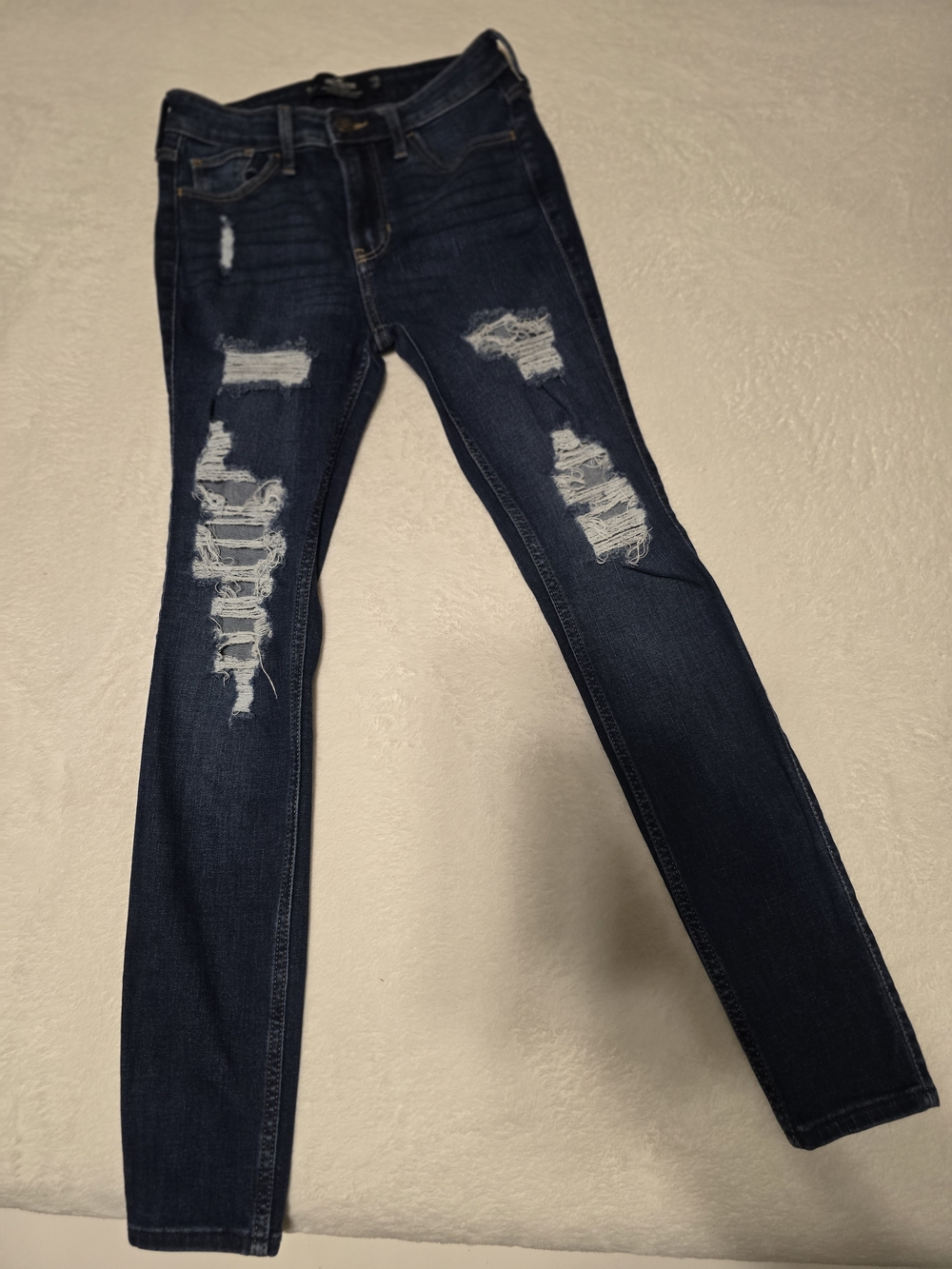 Hollister Dark Blue Ripped Skinny Jeans